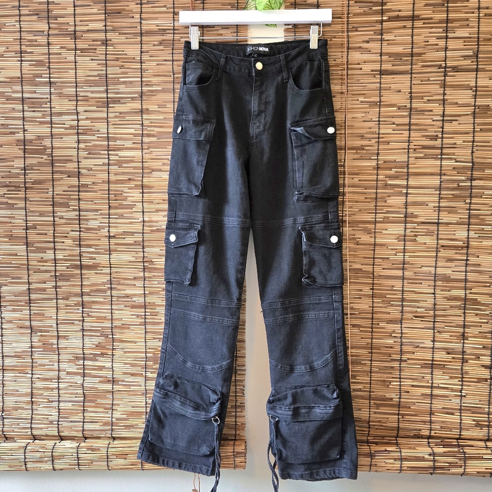 Fashion Nova High Rise Cargo Jeans